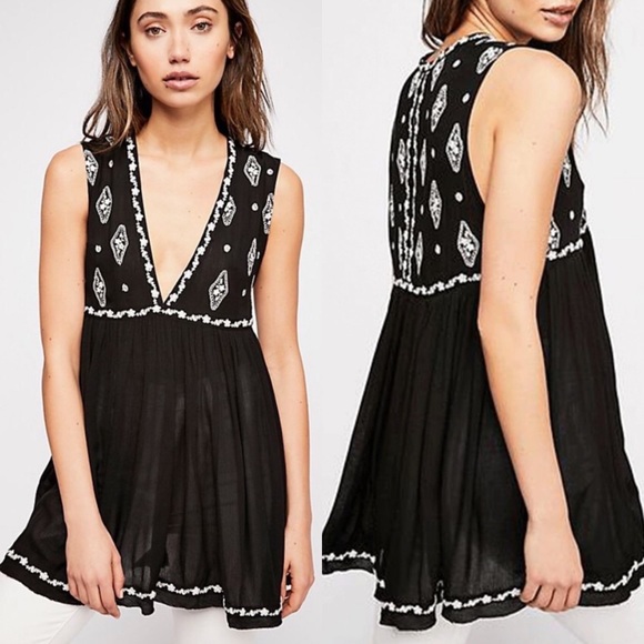 Free People Tops - Free People Diamond Embroidered Tank Top | Free People